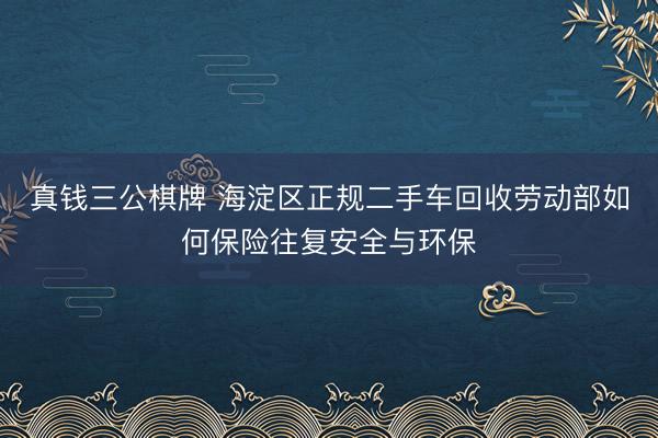 真钱三公棋牌 海淀区正规二手车回收劳动部如何保险往复安全与环保