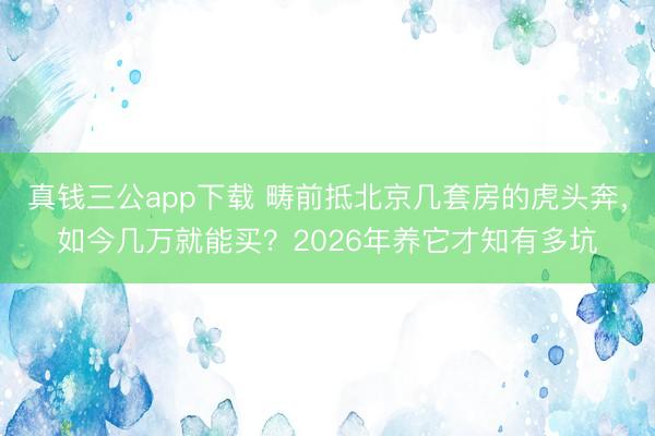 真钱三公app下载 畴前抵北京几套房的虎头奔，如今几万就能买？2026年养它才知有多坑