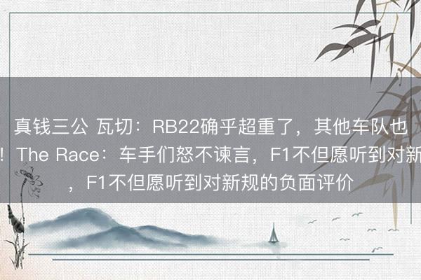 真钱三公 瓦切:RB22确乎超重了,其他车队也濒临车重问题!The Race:车手们怒不谏言,F1不但愿听到对新规的负面评价