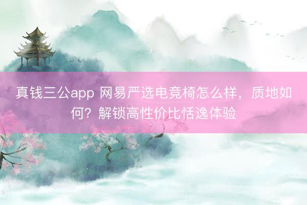 真钱三公app 网易严选电竞椅怎么样，质地如何？解锁高性价比恬逸体验