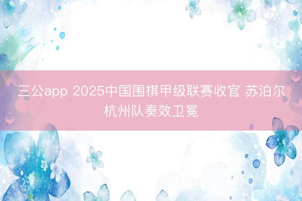 三公app 2025中国围棋甲级联赛收官 苏泊尔杭州队奏效卫冕