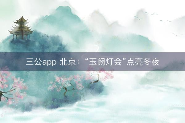 三公app 北京：“玉阙灯会”点亮冬夜