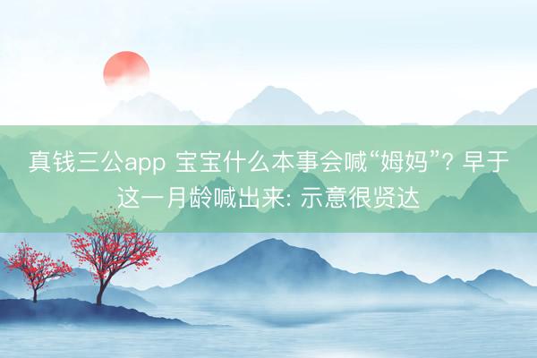 真钱三公app 宝宝什么本事会喊“姆妈”? 早于这一月龄喊出来: 示意很贤达