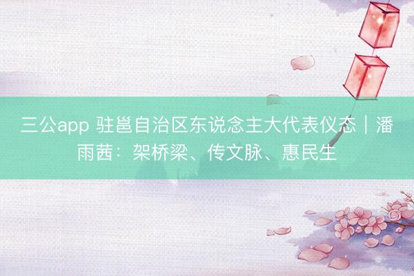 三公app 驻邕自治区东说念主大代表仪态｜潘雨茜：架桥梁、传文脉、惠民生