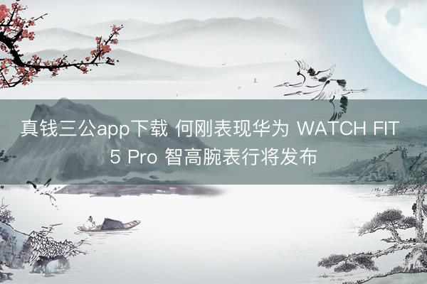 真钱三公app下载 何刚表现华为 WATCH FIT 5 Pro 智高腕表行将发布
