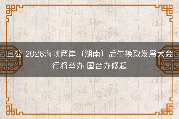 三公 2026海峡两岸（湖南）后生换取发展大会行将举办 国台办修起
