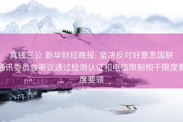 真钱三公 新华财经晚报: 坚决反对好意思国联邦通讯委员会审议通过检测认证和电信限制相干限度要领