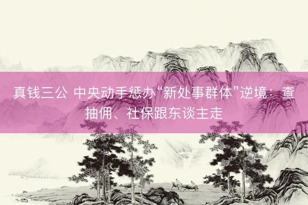真钱三公 中央动手惩办“新处事群体”逆境：查抽佣、社保跟东谈主走