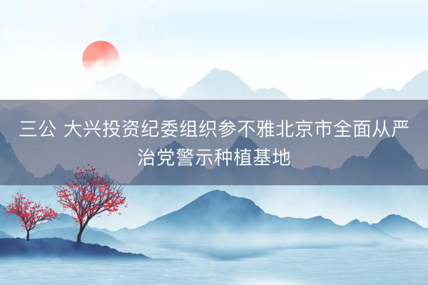 三公 大兴投资纪委组织参不雅北京市全面从严治党警示种植基地